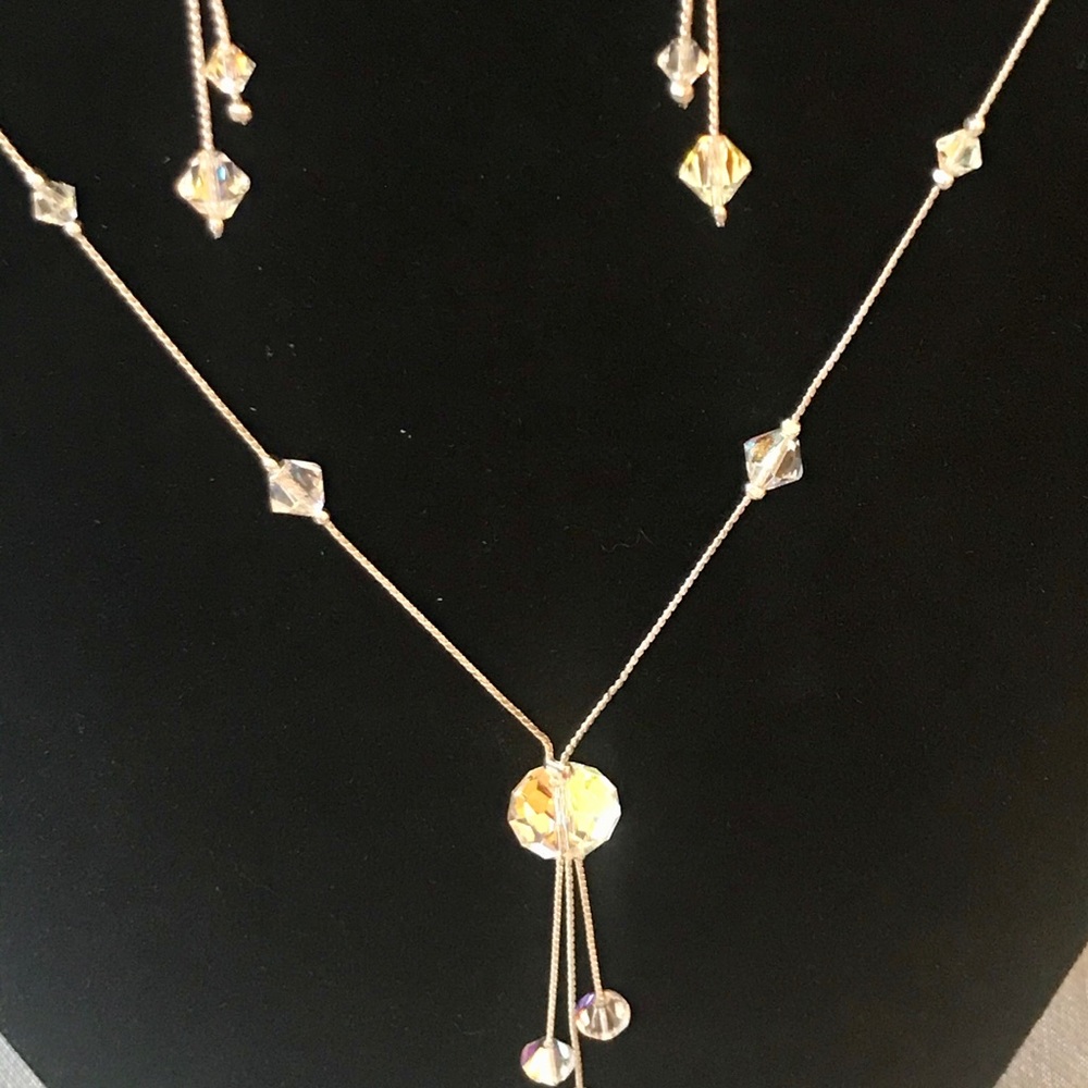Crystal earring and necklace set